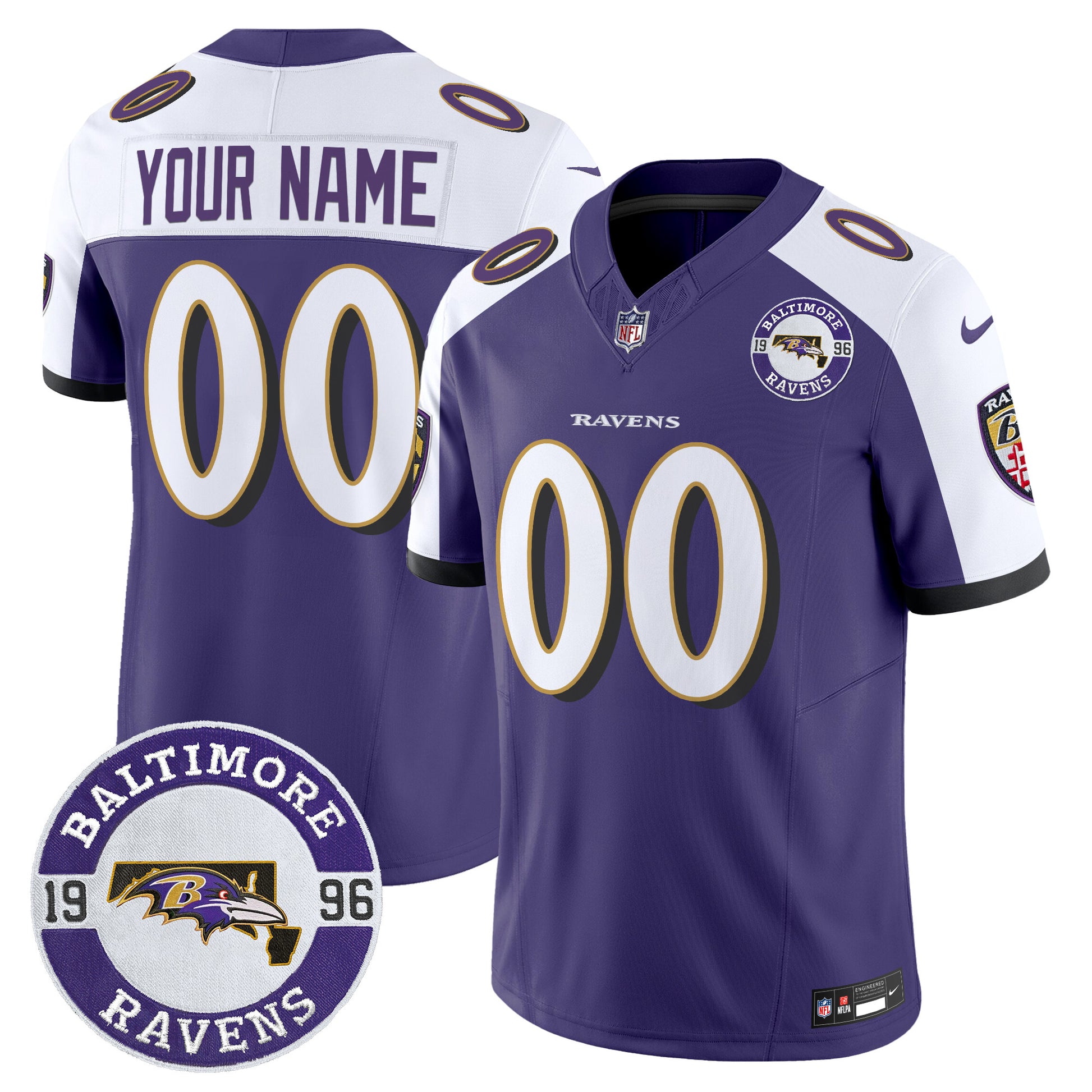 Ravens 2024 Vapor Limited Custom Jersey - Est. 1996 Patch - All Stitched
