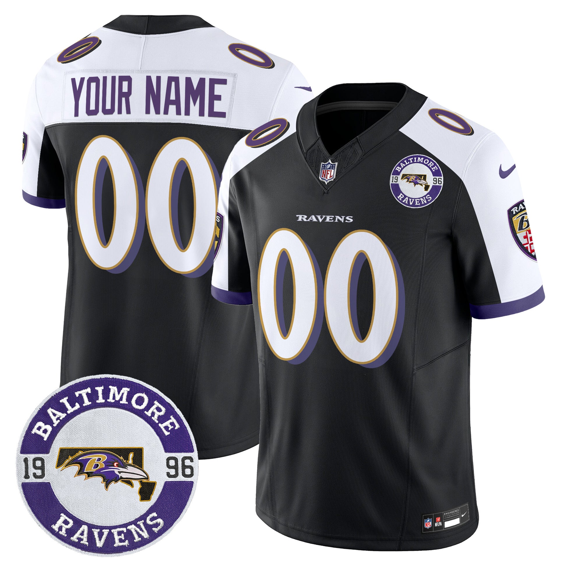Ravens 2024 Vapor Limited Custom Jersey - Est. 1996 Patch - All Stitched