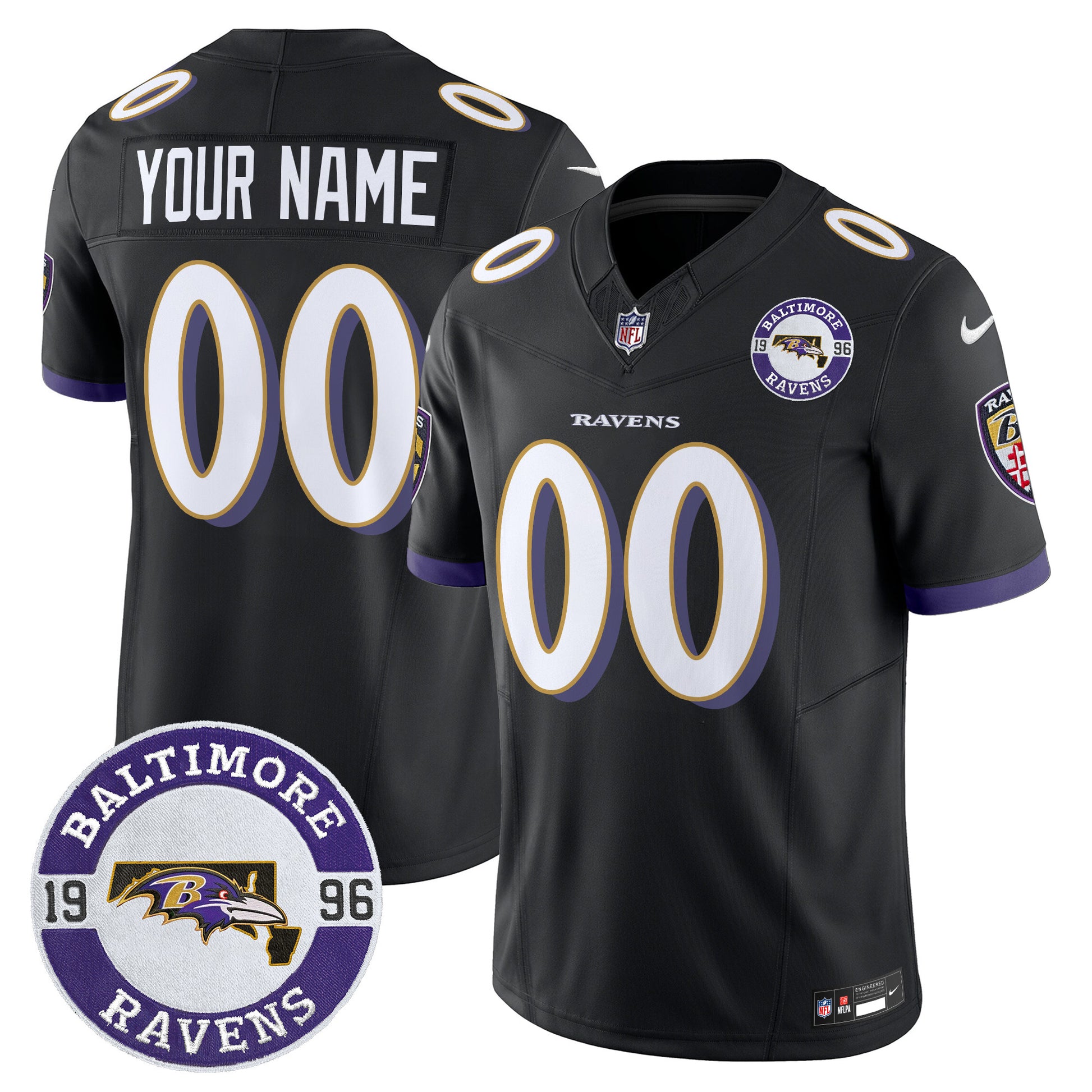 Ravens 2024 Vapor Limited Custom Jersey - Est. 1996 Patch - All Stitched
