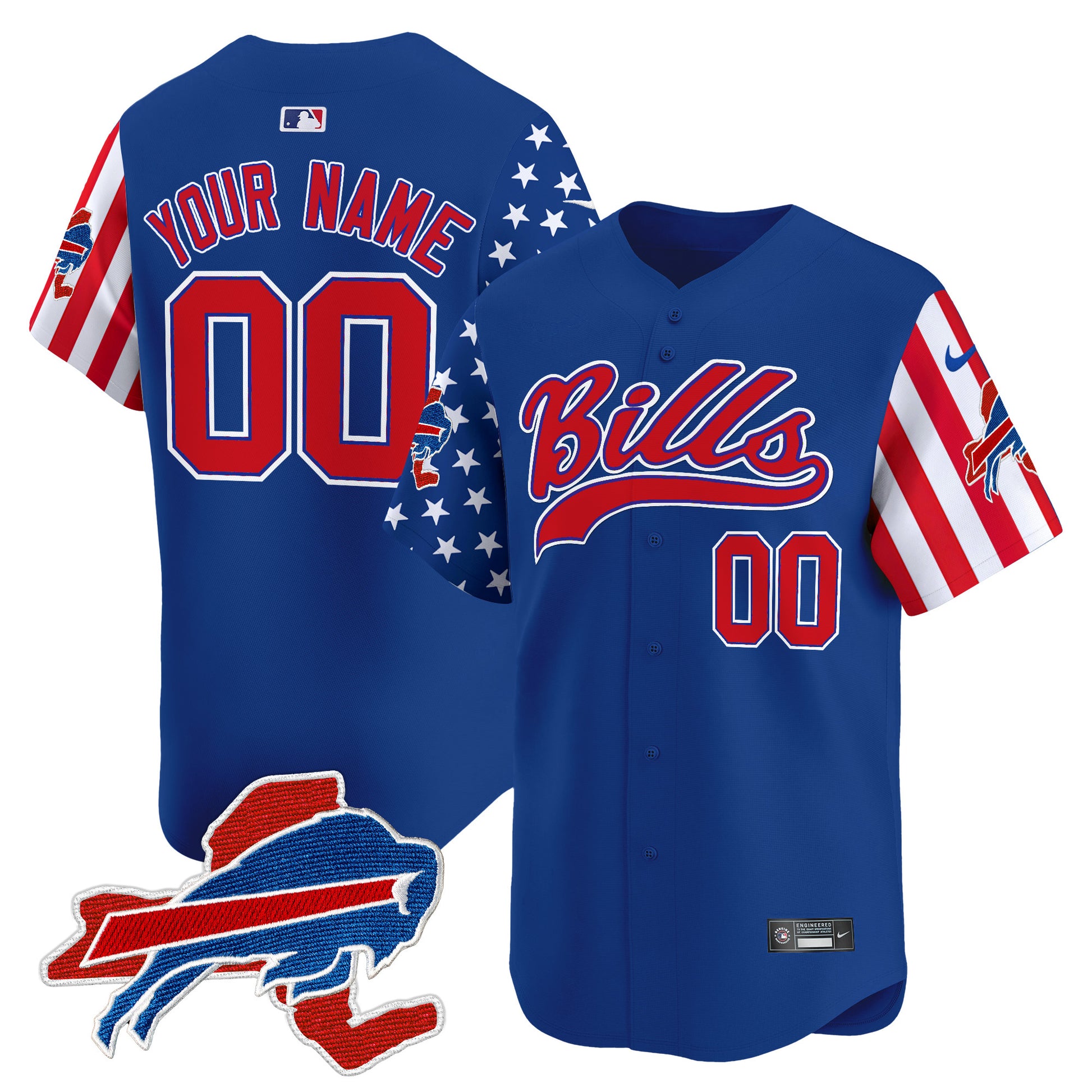 Buffalo Bills 2024 American Style Vapor Baseball Custom Jersey - All Stitched