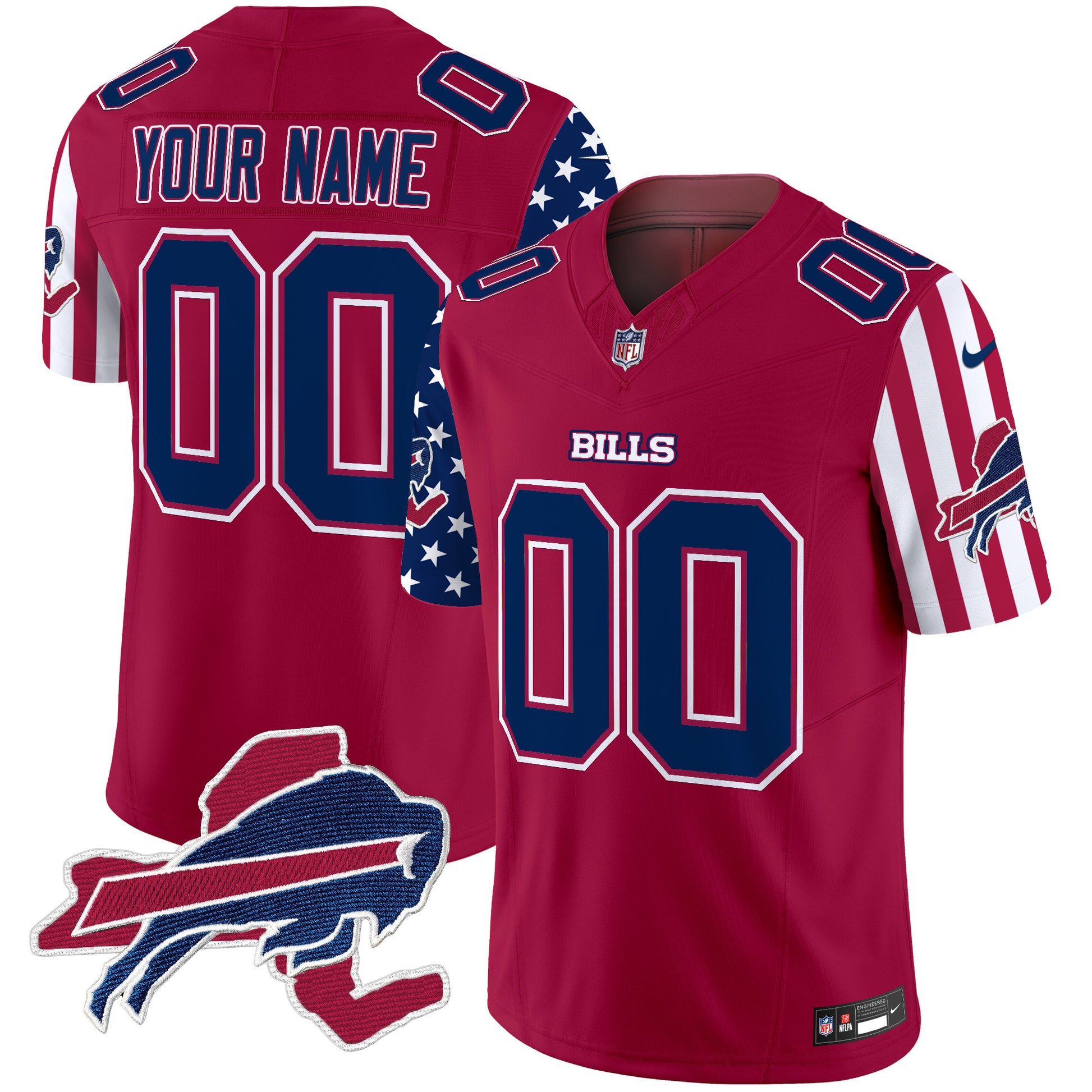 Bills American Style Vapor Limited Custom Jersey V2 - All Stitched