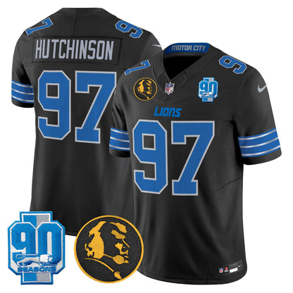 Men's Detroit Lions 2024 90th & John Madden Patch Vapor Limited Jersey - All Stitched