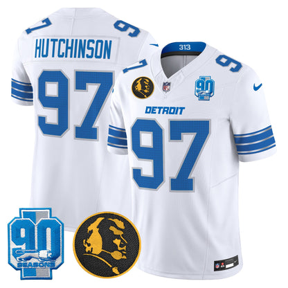 Men's Detroit Lions 2024 90th & John Madden Patch Vapor Limited Jersey - All Stitched