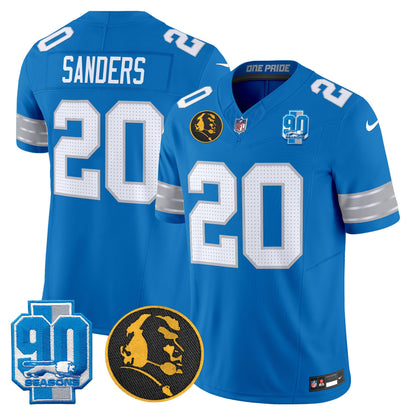 Men's Detroit Lions 2024 90th & John Madden Patch Vapor Limited Jersey - All Stitched