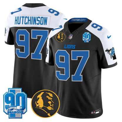 Men's Detroit Lions 2024 90th & John Madden Patch Vapor Limited Jersey - All Stitched