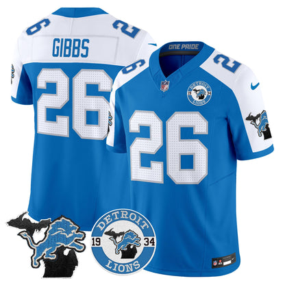 Men's Detroit Lions 2024 Vapor Limited Jersey - Est. 1934 Patch - All Stitched