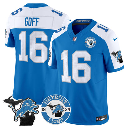 Men's Detroit Lions 2024 Vapor Limited Jersey - Est. 1934 Patch - All Stitched