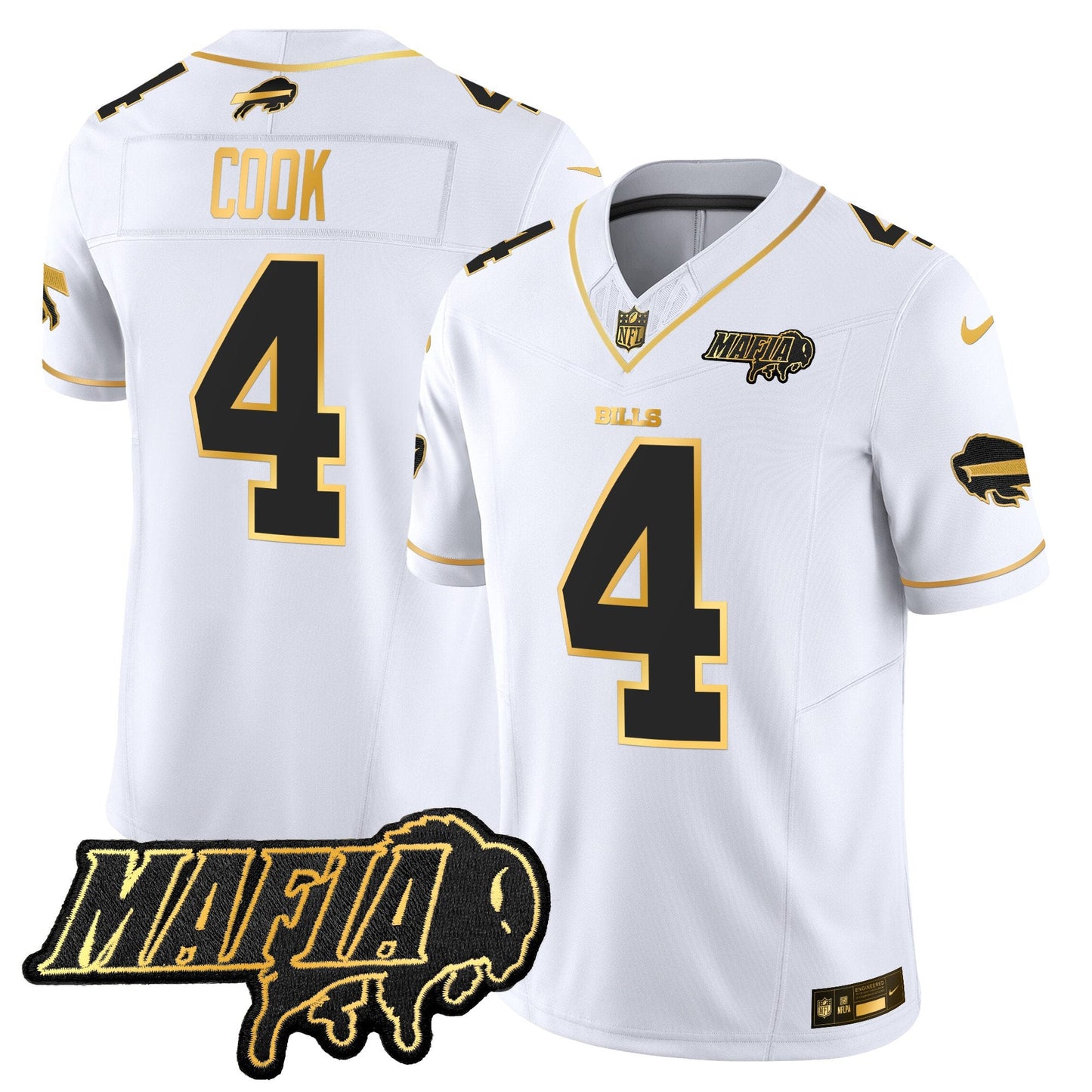 Buffalo Bills 2024 Bills Mafia Patch Gold Vapor Limited Jersey - All Stitched