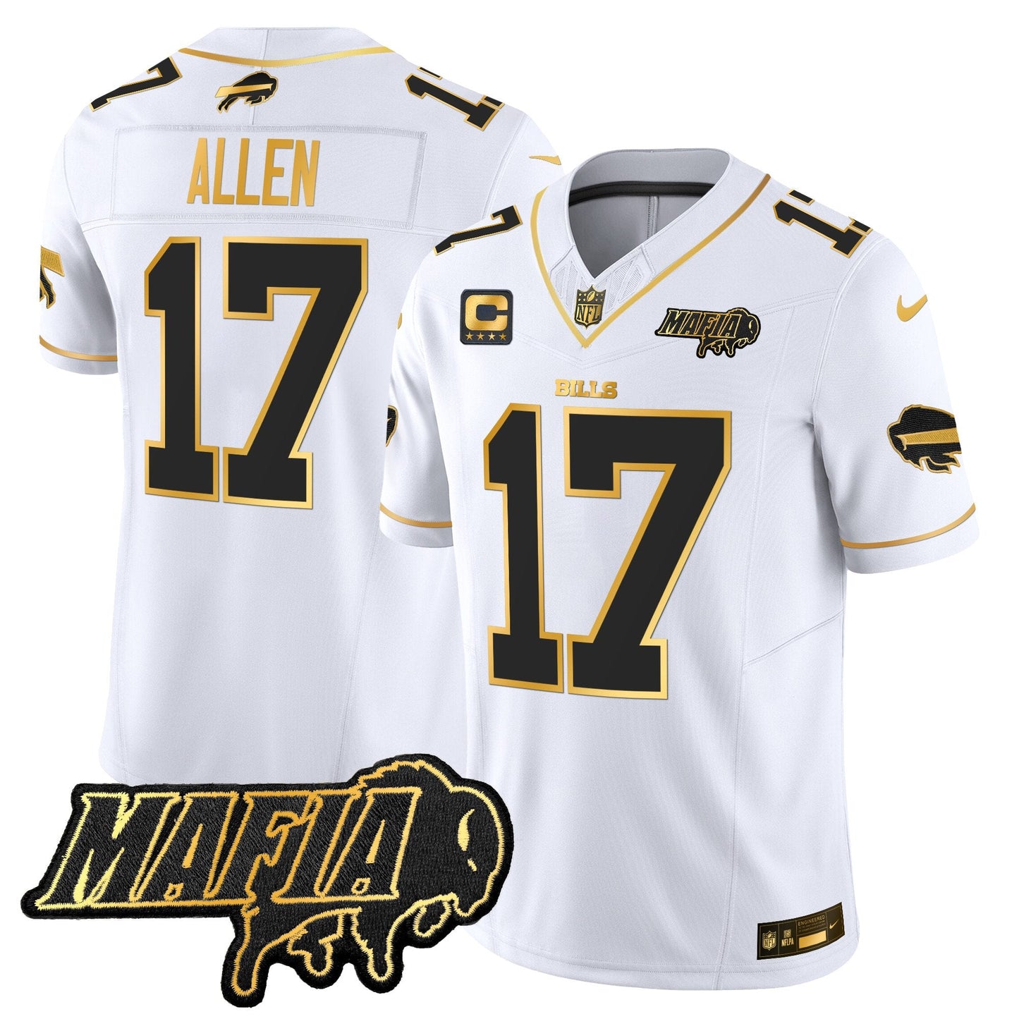 Buffalo Bills 2024 Bills Mafia Patch Gold Vapor Limited Jersey - All Stitched