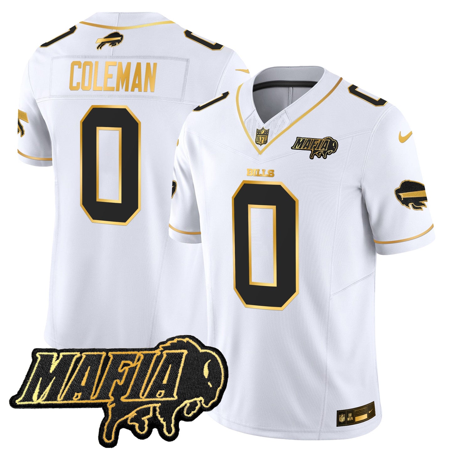 Buffalo Bills 2024 Bills Mafia Patch Gold Vapor Limited Jersey - All Stitched