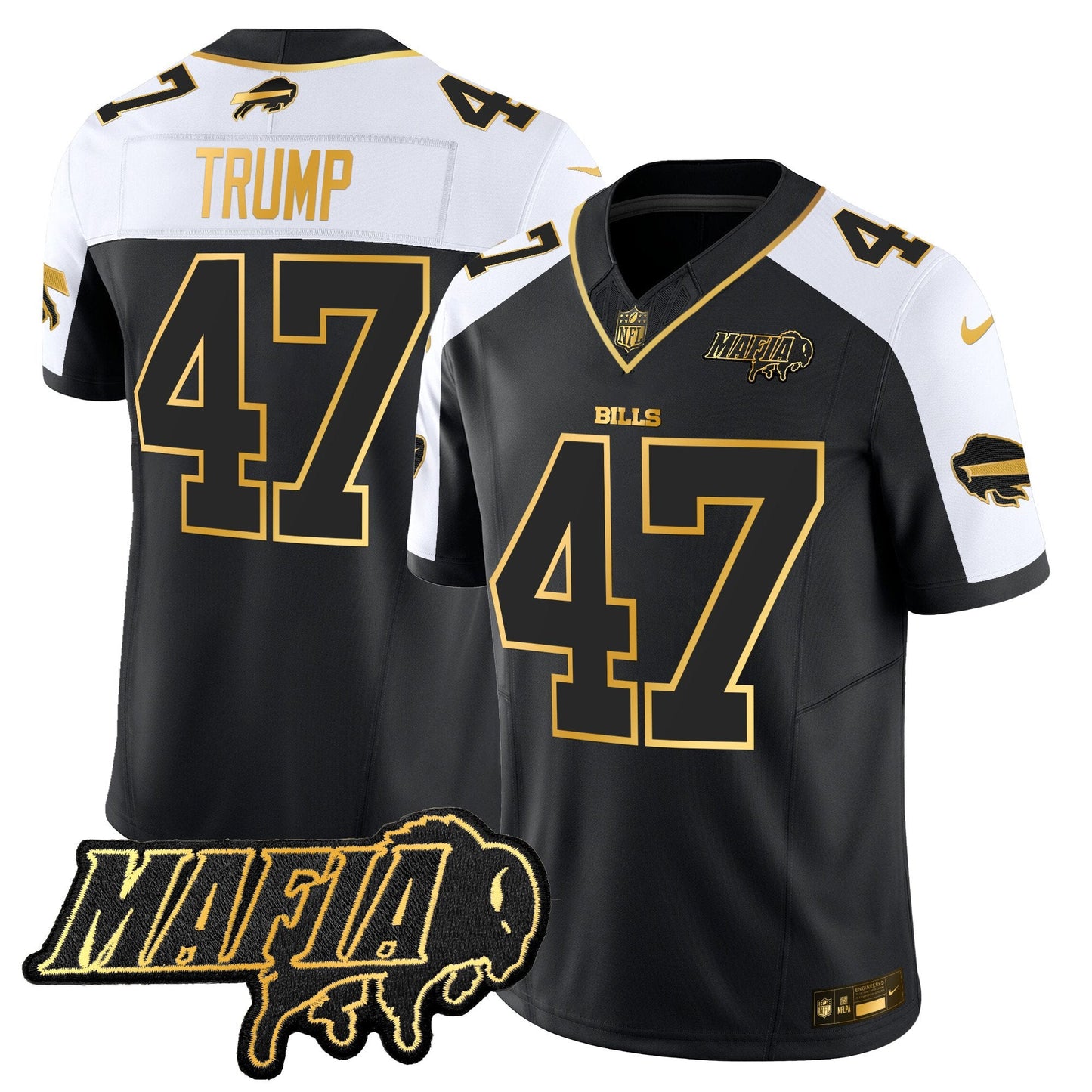 Buffalo Bills 2024 Bills Mafia Patch Gold Vapor Limited Jersey - All Stitched