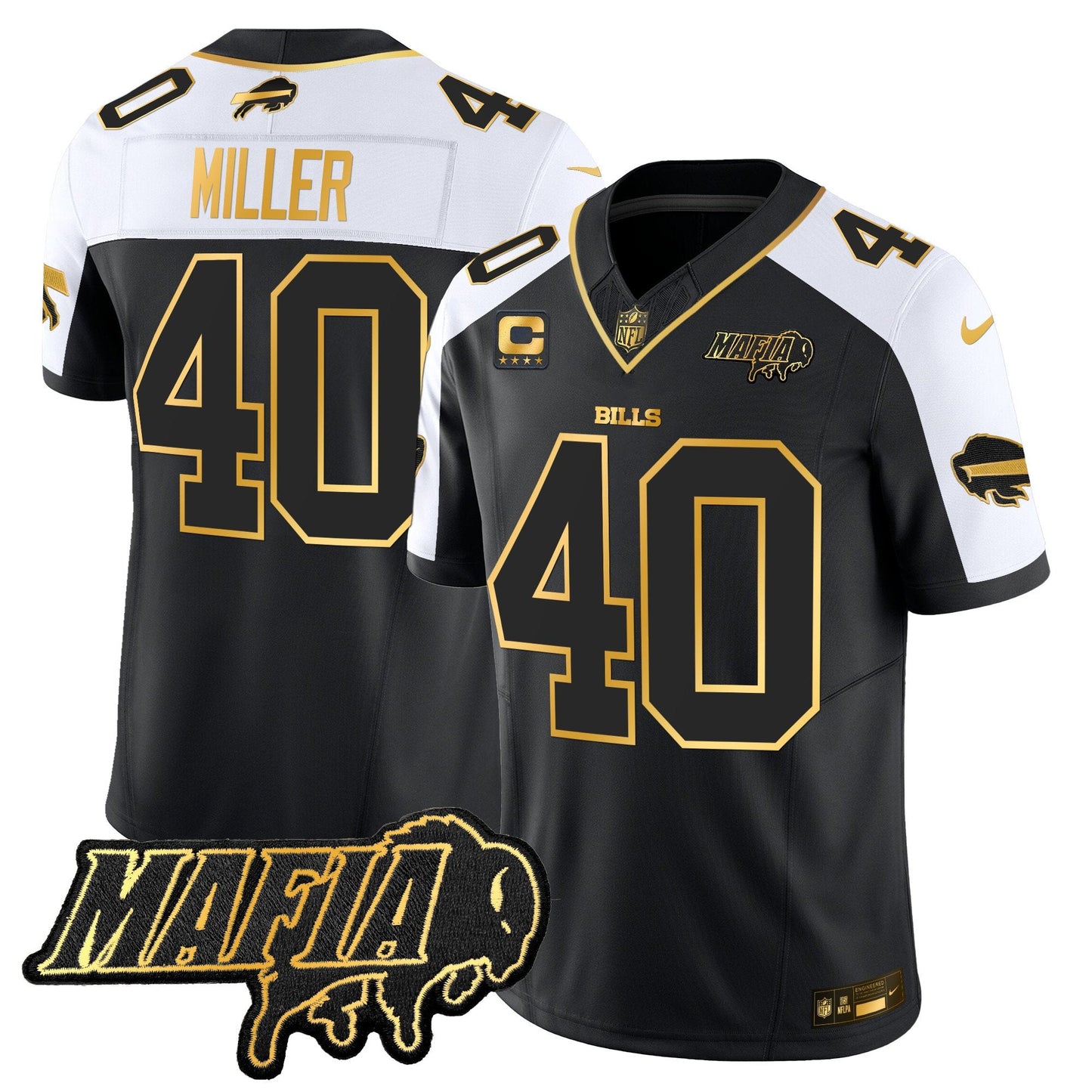 Buffalo Bills 2024 Bills Mafia Patch Gold Vapor Limited Jersey - All Stitched