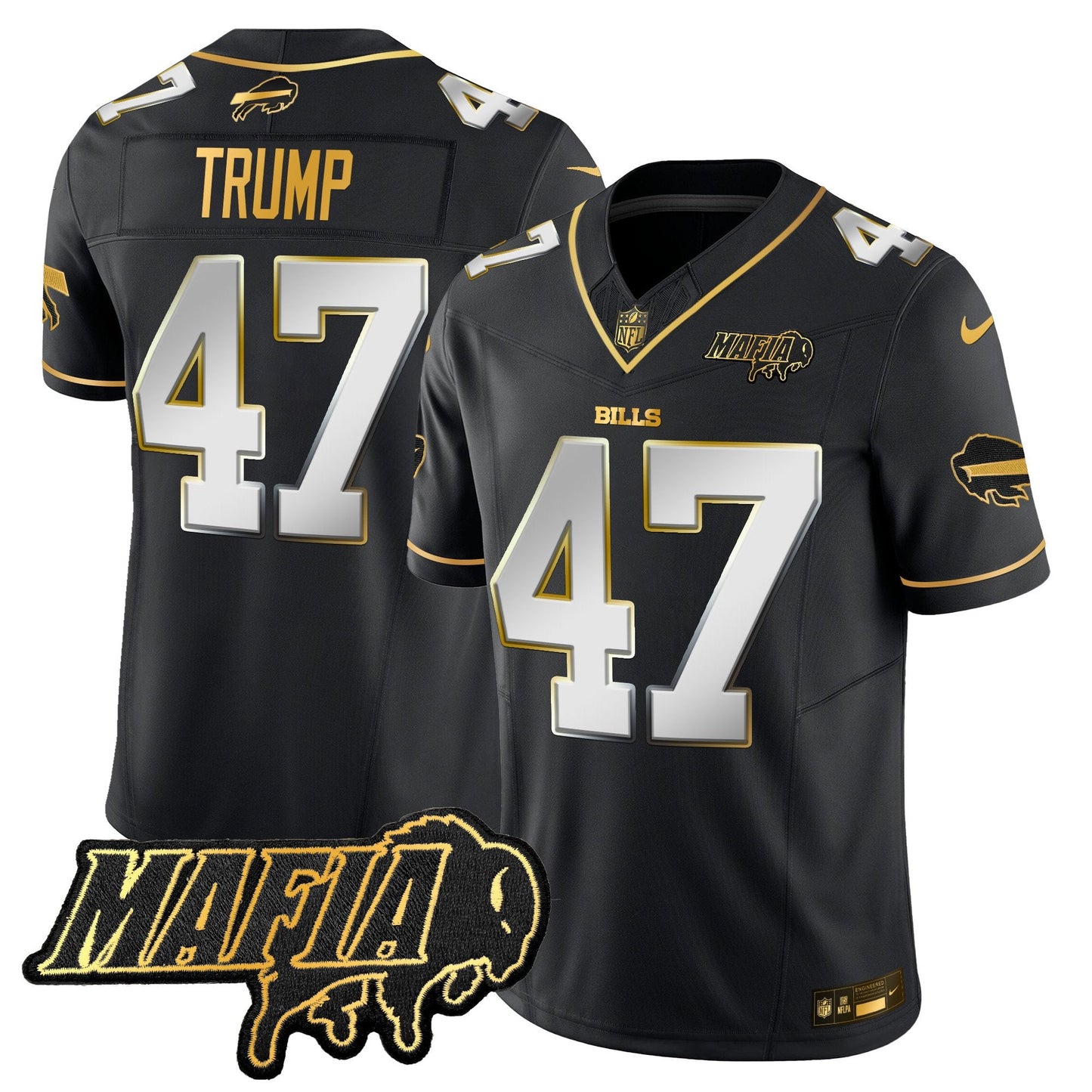 Buffalo Bills 2024 Bills Mafia Patch Gold Vapor Limited Jersey - All Stitched