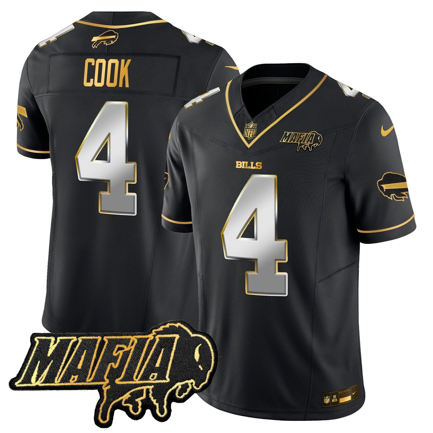 Buffalo Bills 2024 Bills Mafia Patch Gold Vapor Limited Jersey - All Stitched