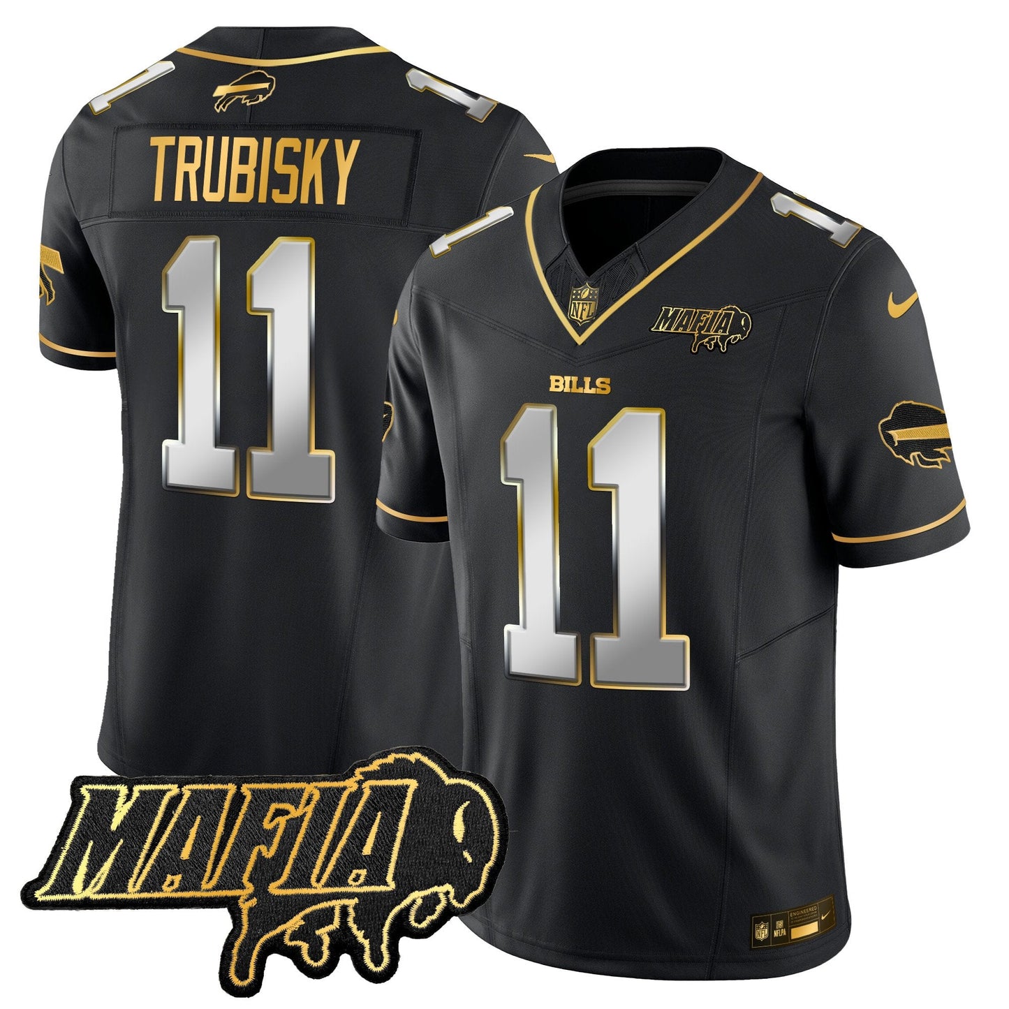 Buffalo Bills 2024 Bills Mafia Patch Gold Vapor Limited Jersey - All Stitched