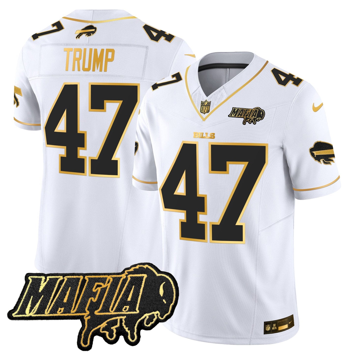 Buffalo Bills 2024 Bills Mafia Patch Gold Vapor Limited Jersey - All Stitched