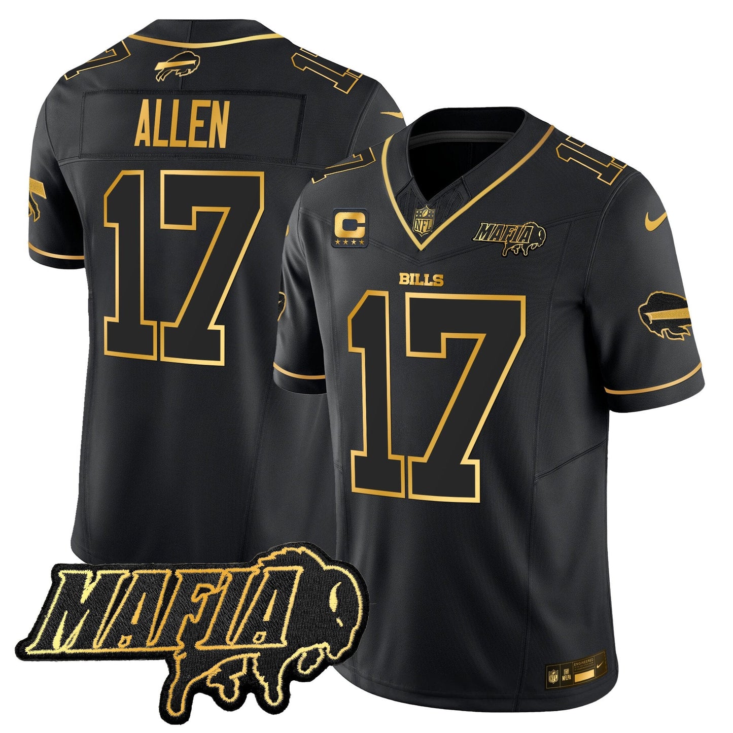 Buffalo Bills 2024 Bills Mafia Patch Gold Vapor Limited Jersey - All Stitched