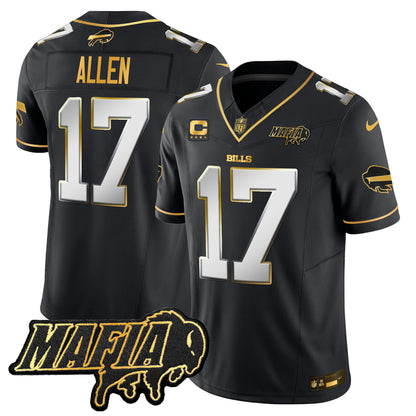 Men's Buffalo Bills 2025 Bills Mafia Patch Gold Vapor Limited Jersey - All Stitched