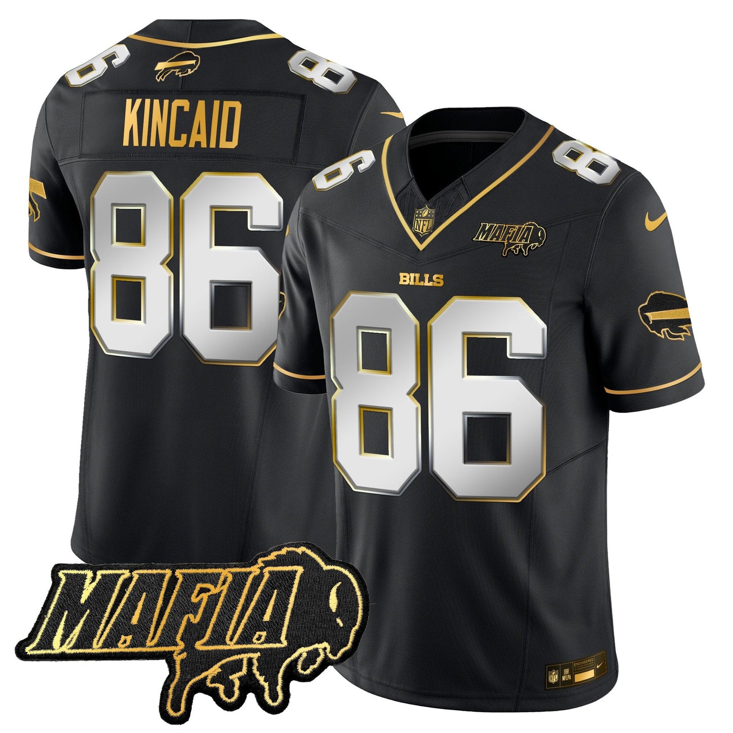 Buffalo Bills 2024 Bills Mafia Patch Gold Vapor Limited Jersey - All Stitched