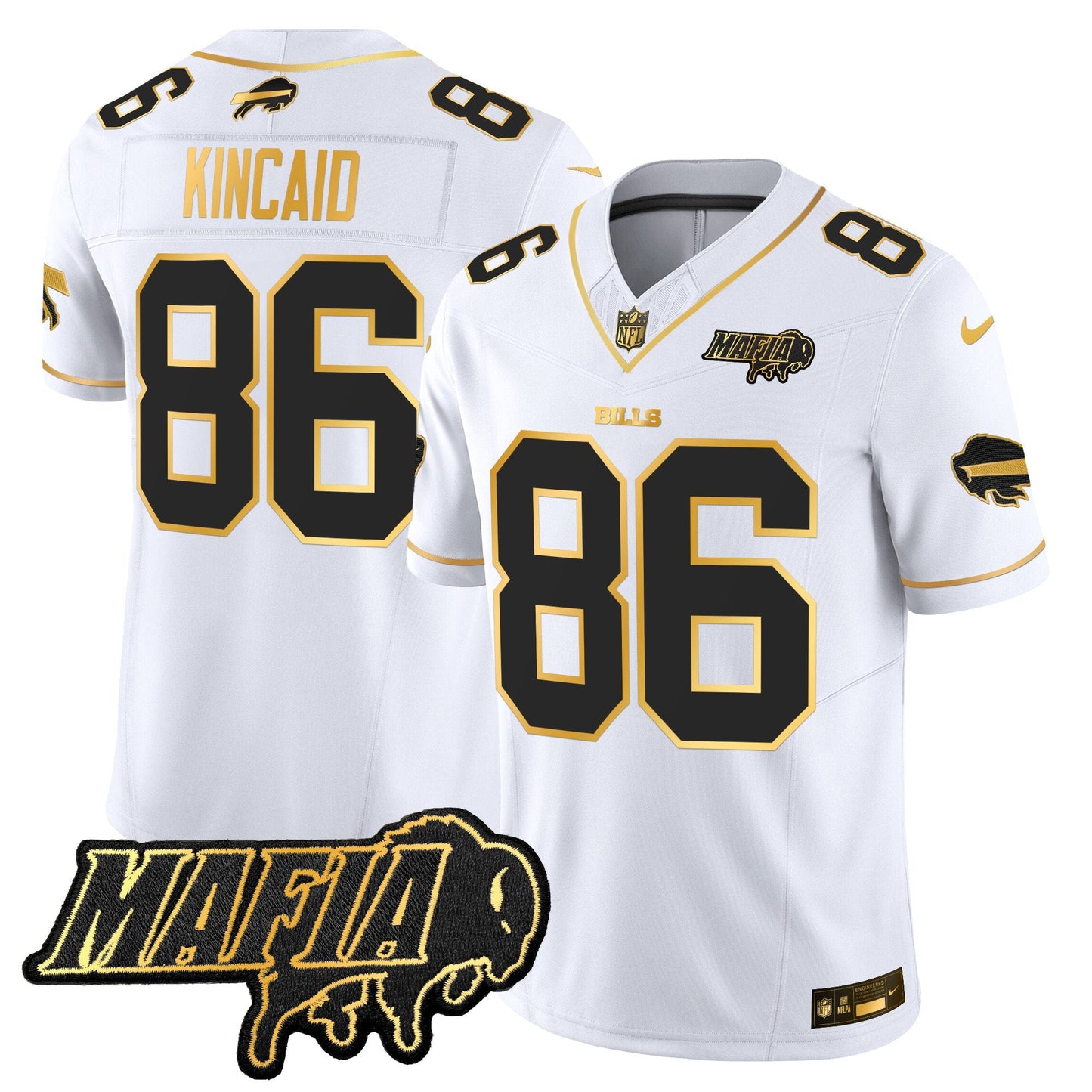 Buffalo Bills 2024 Bills Mafia Patch Gold Vapor Limited Jersey - All Stitched