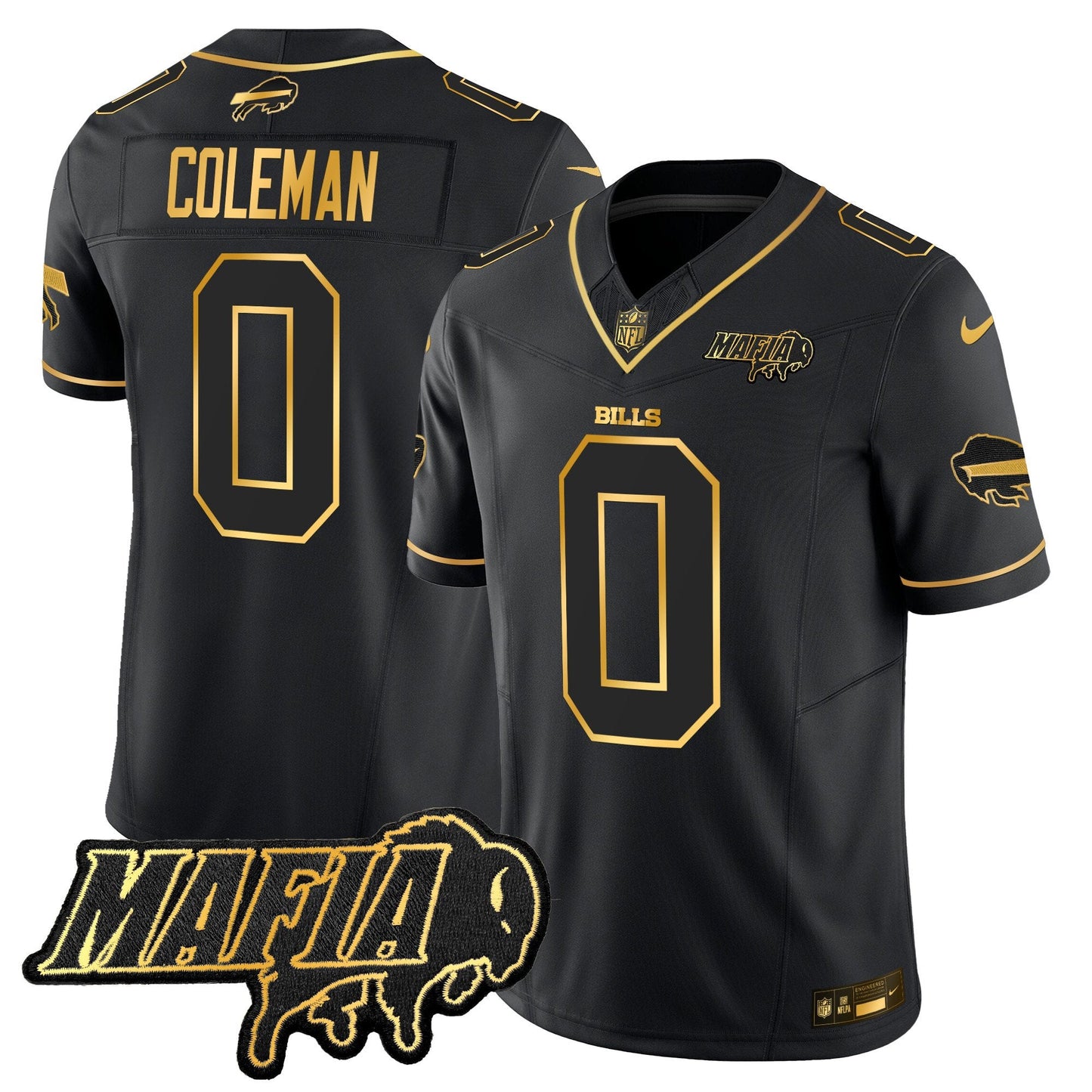 Buffalo Bills 2024 Bills Mafia Patch Gold Vapor Limited Jersey - All Stitched