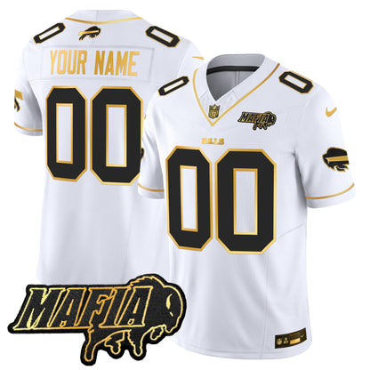 Buffalo Bills 2024 Bills Mafia Patch Gold Vapor Limited Custom Jersey - All Stitched