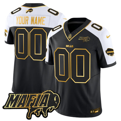 Buffalo Bills 2024 Bills Mafia Patch Gold Vapor Limited Custom Jersey - All Stitched