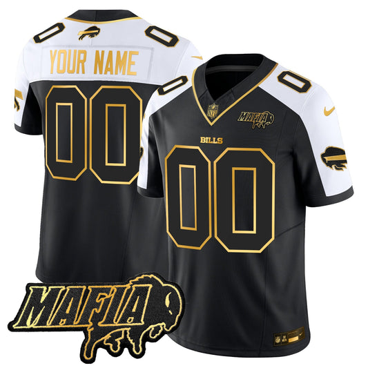 Buffalo Bills 2024 Bills Mafia Patch Gold Vapor Limited Custom Jersey - All Stitched
