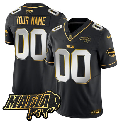 Buffalo Bills 2024 Bills Mafia Patch Gold Vapor Limited Custom Jersey - All Stitched