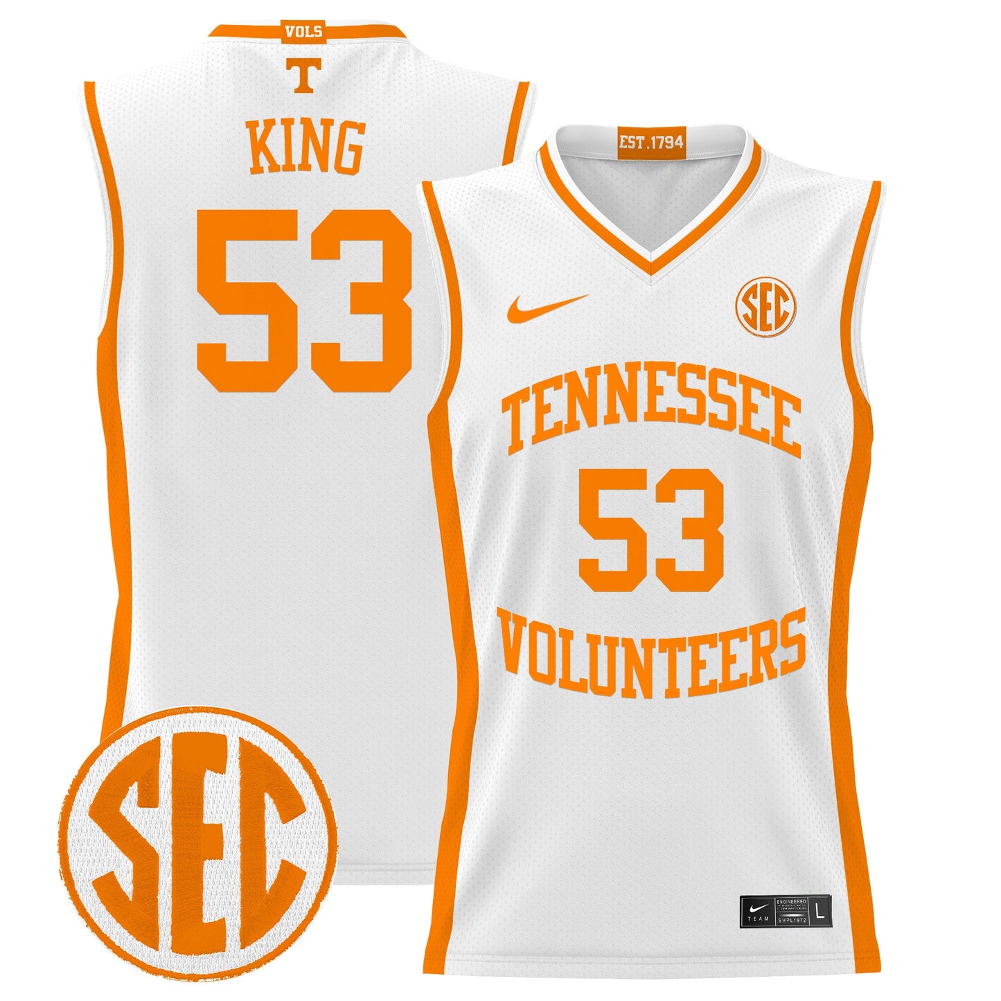 Tennessee Volunteers 2024 Lightweight Basketball Jersey - All Stitched