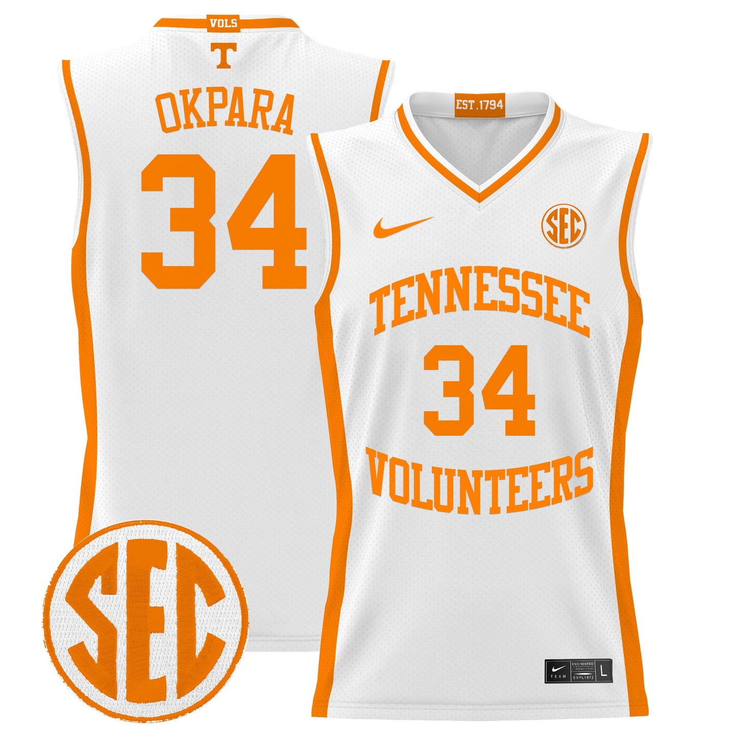 Tennessee Volunteers 2024 Lightweight Basketball Jersey - All Stitched