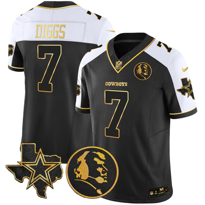 Men's Cowboys Texas & John Madden Patch Gold Vapor Limited Jersey - All Stitched