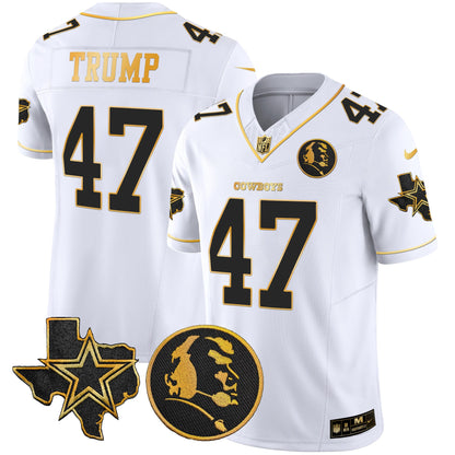 Men's Cowboys Texas & John Madden Patch Gold Vapor Limited Jersey - All Stitched