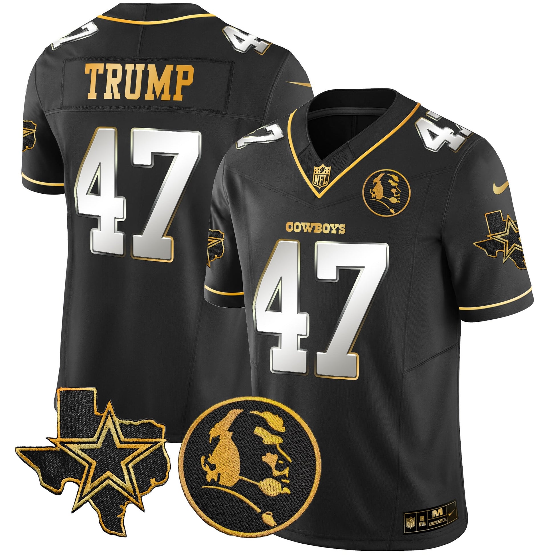 Men's Cowboys Texas & John Madden Patch Gold Vapor Limited Jersey - All Stitched