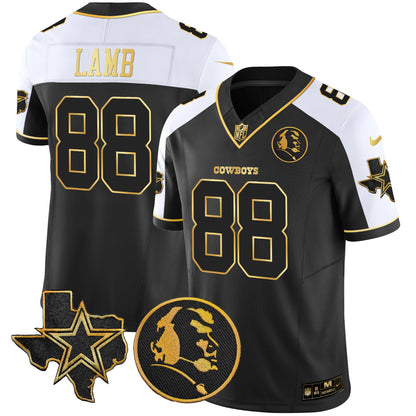 Men's Cowboys Texas & John Madden Patch Gold Vapor Limited Jersey - All Stitched