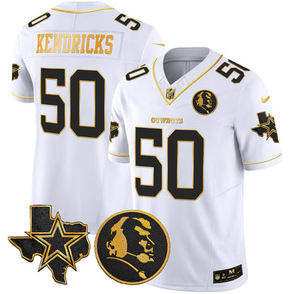 Cowboys Texas & John Madden Patch Gold Vapor Limited Jersey - All Stitched