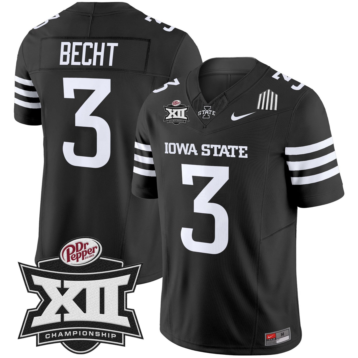Iowa State 2024 Big 12 Championship Patch Vapor Limited Jersey - All Stitched
