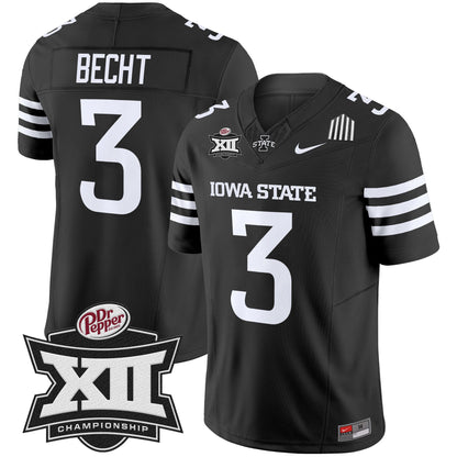Iowa State 2024 Big 12 Championship Patch Vapor Limited Jersey - All Stitched