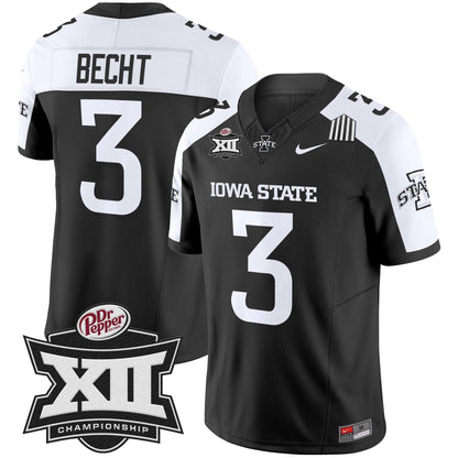 Iowa State 2024 Big 12 Championship Patch Vapor Limited Jersey - All Stitched