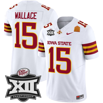 Iowa State 2024 Big 12 Championship Patch Vapor Limited Jersey - All Stitched