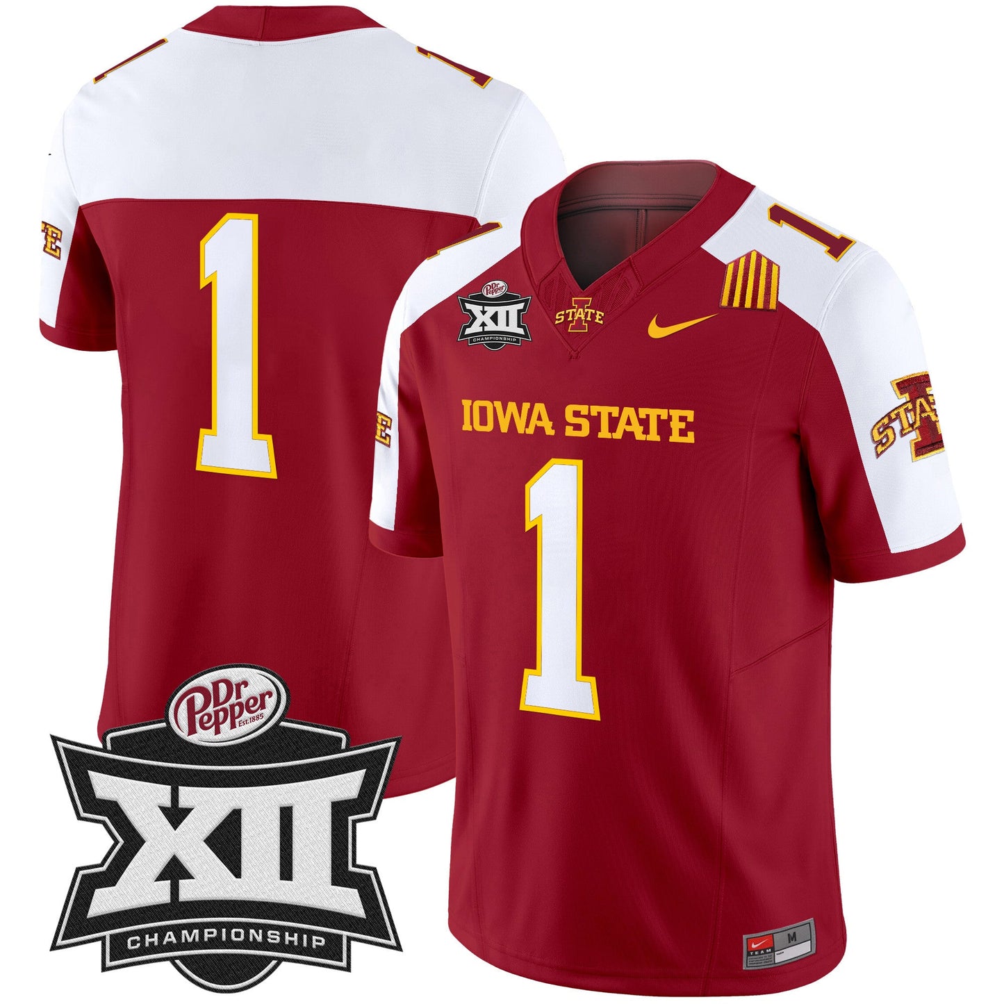 Iowa State 2024 Big 12 Championship Patch Vapor Limited Jersey - All Stitched