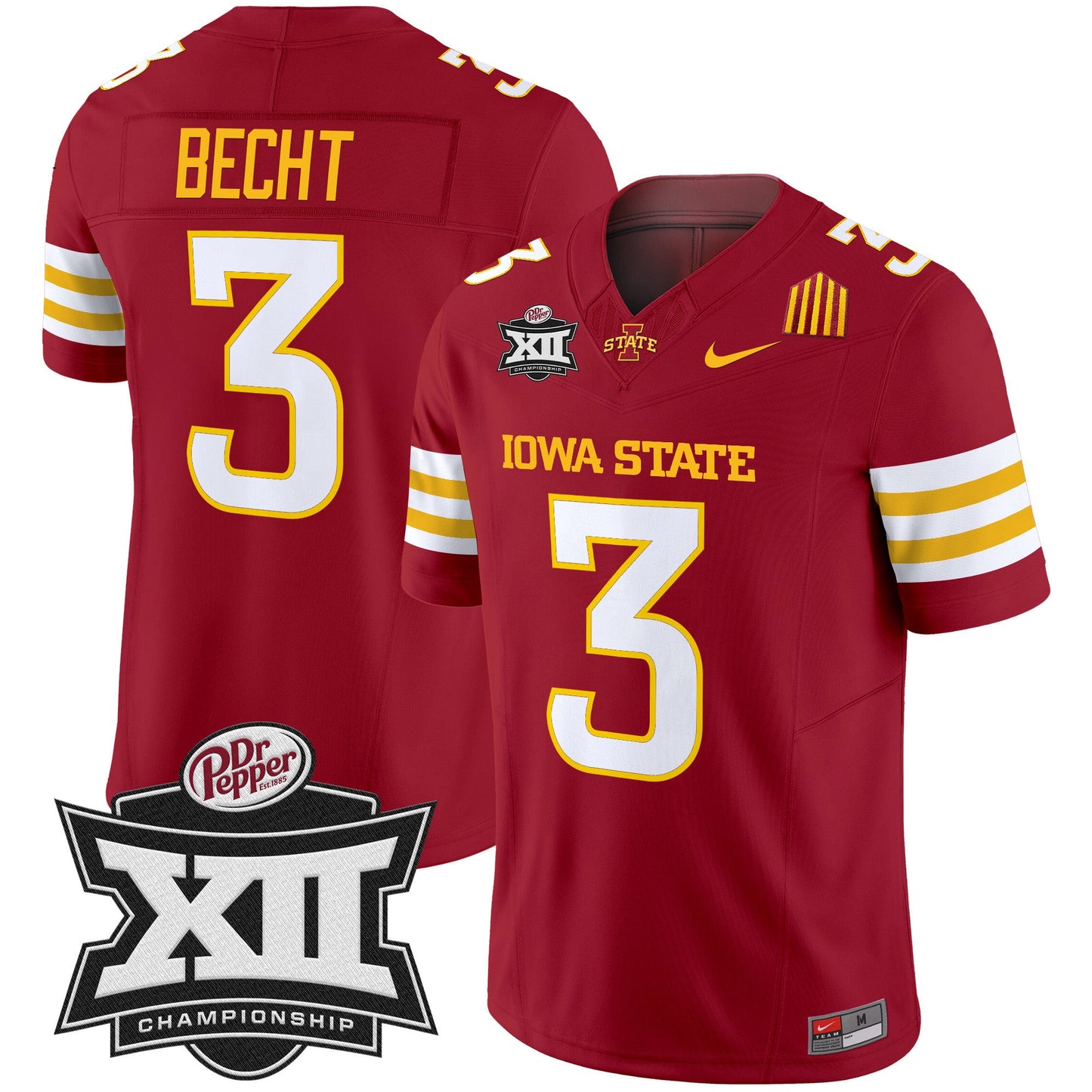 Iowa State 2024 Big 12 Championship Patch Vapor Limited Jersey - All Stitched