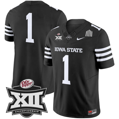 Iowa State 2024 Big 12 Championship Patch Vapor Limited Jersey - All Stitched