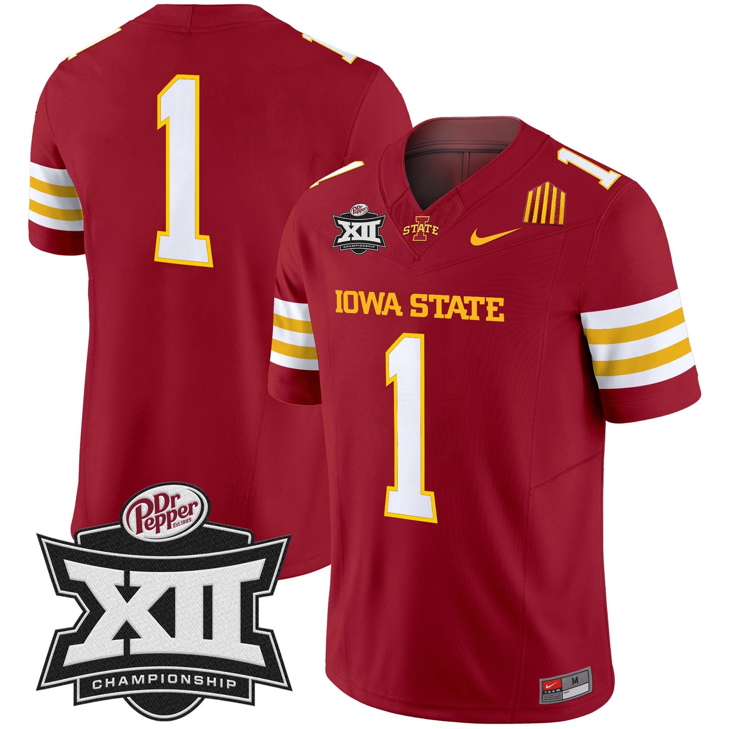 Iowa State 2024 Big 12 Championship Patch Vapor Limited Jersey - All Stitched