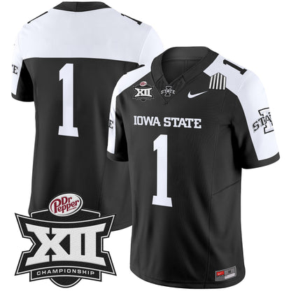 Iowa State 2024 Big 12 Championship Patch Vapor Limited Jersey - All Stitched