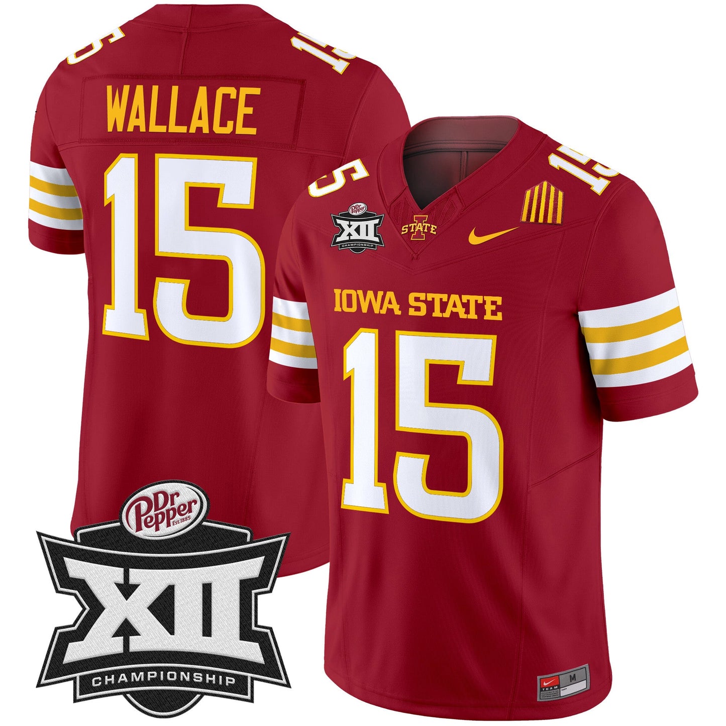 Iowa State 2024 Big 12 Championship Patch Vapor Limited Jersey - All Stitched