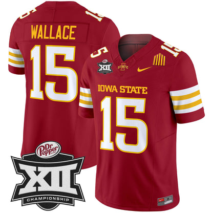 Iowa State 2024 Big 12 Championship Patch Vapor Limited Jersey - All Stitched