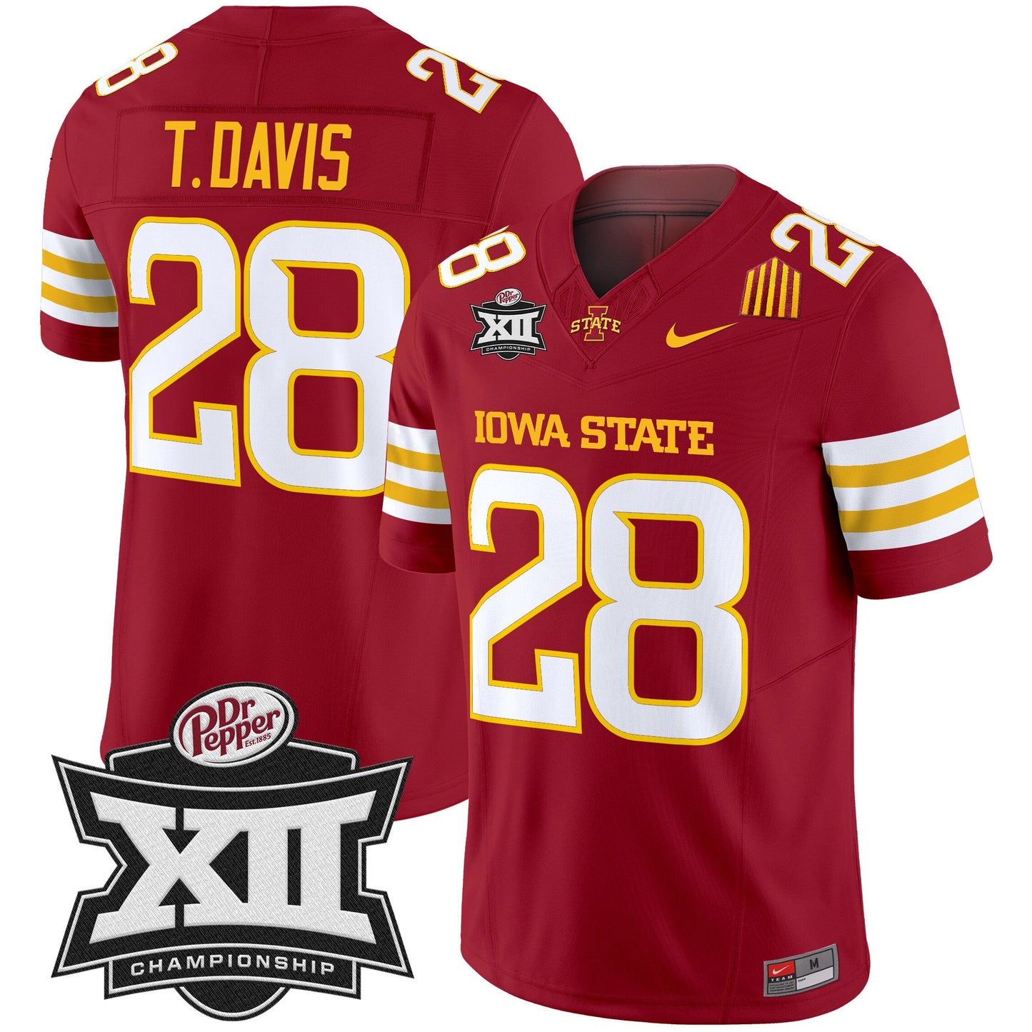 Iowa State 2024 Big 12 Championship Patch Vapor Limited Jersey - All Stitched