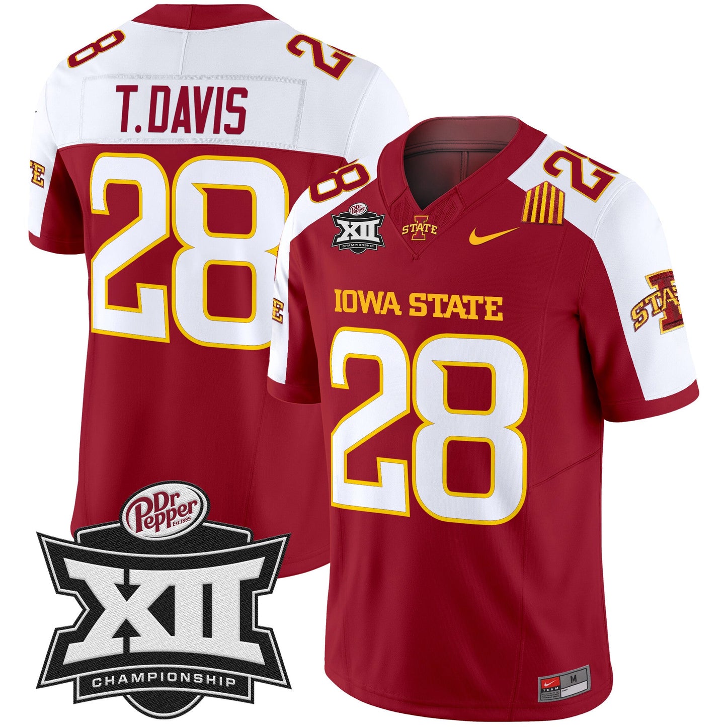 Iowa State 2024 Big 12 Championship Patch Vapor Limited Jersey - All Stitched