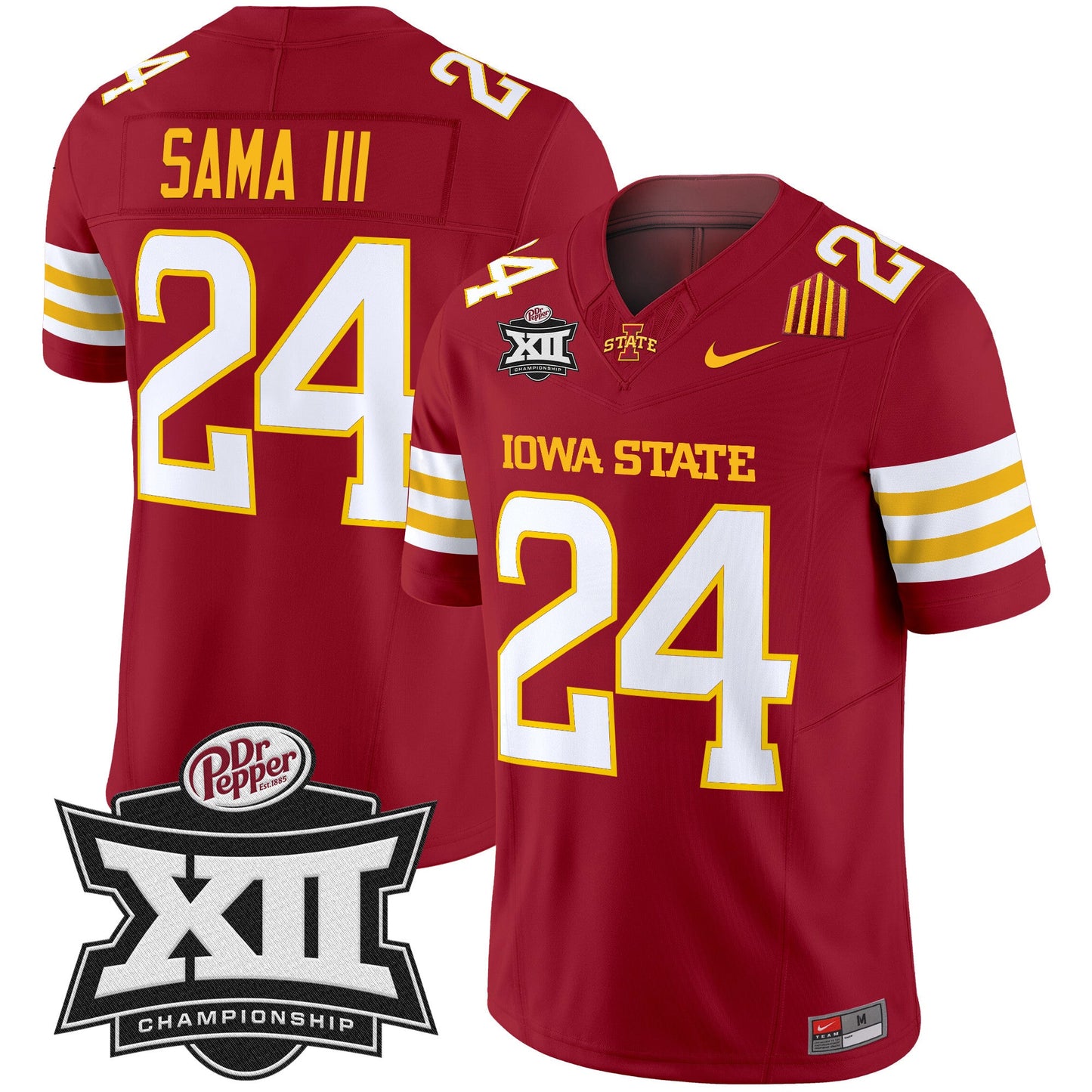 Iowa State 2024 Big 12 Championship Patch Vapor Limited Jersey - All Stitched